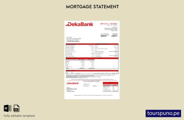 listo para imprimir plantilla de extracto de hipoteca del banco Dekabank de Alem